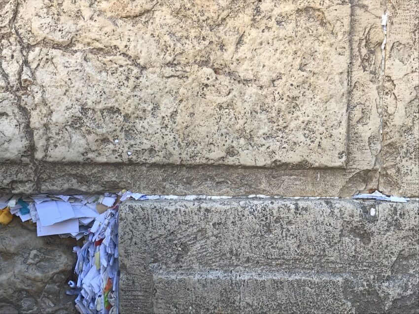 prayers in cracks of the wailing wall, 2018